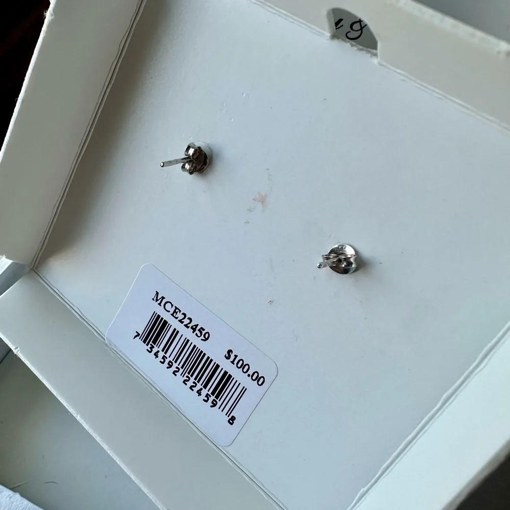 Macy's Sterling Silver lab created Aquamarine Drop Earrings